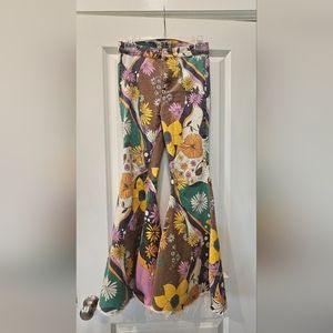 We the free size 26 patterned bell bottoms